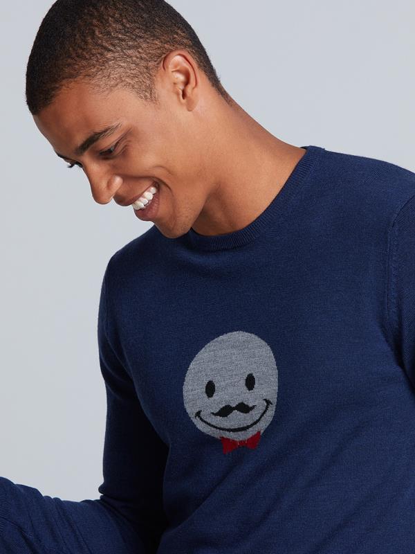 Pull col rond Smiley