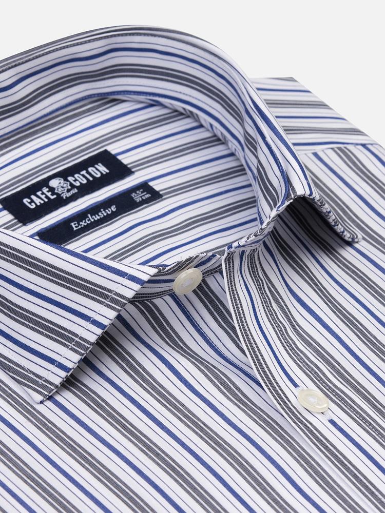 Riley navy and grey striped shirt