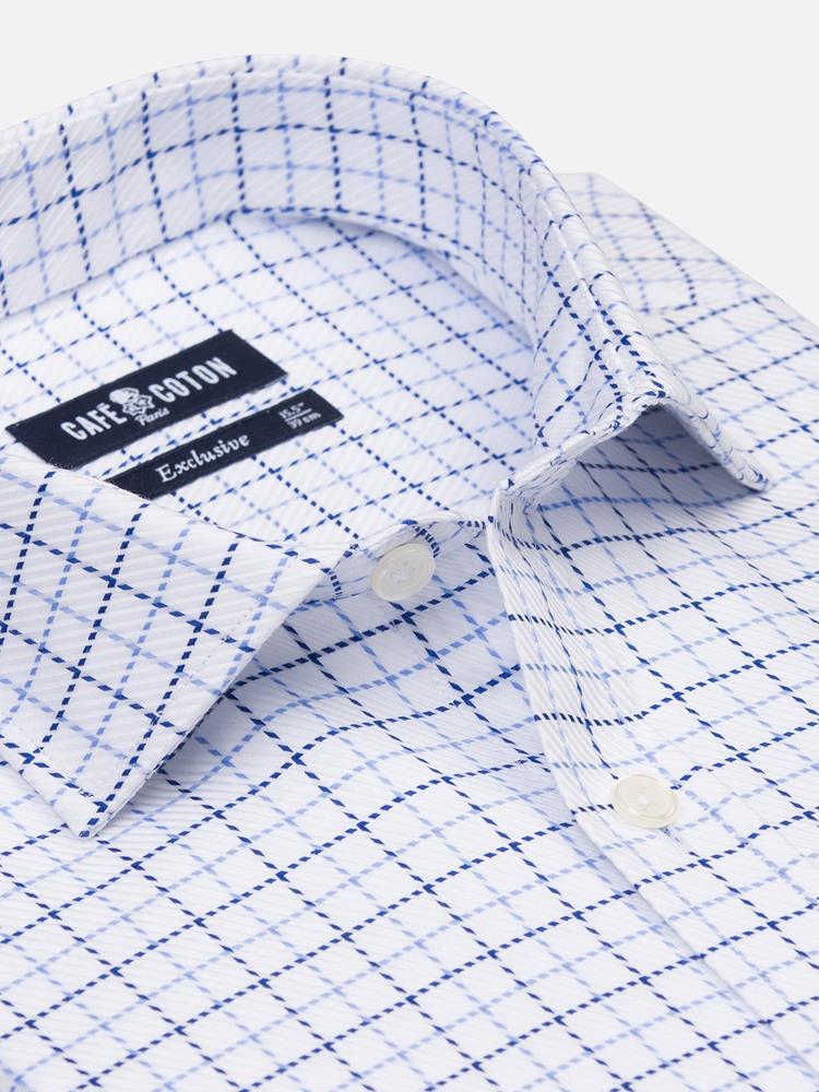 Sean navy and sky blue checked shirt