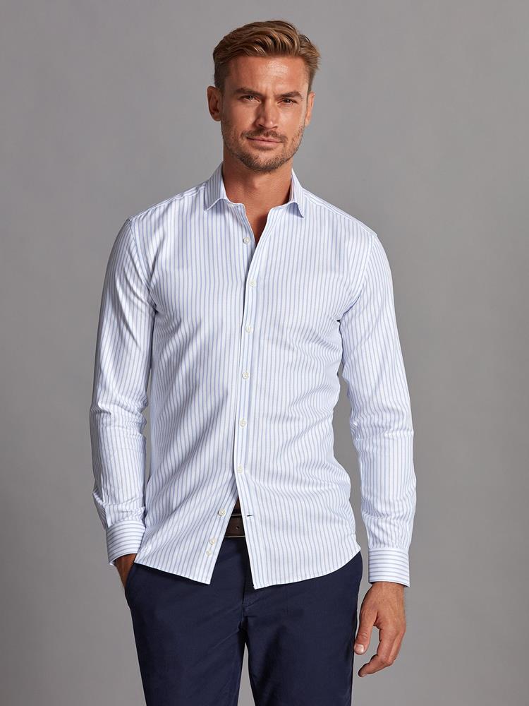 Chad sky blue striped slim fit shirt
