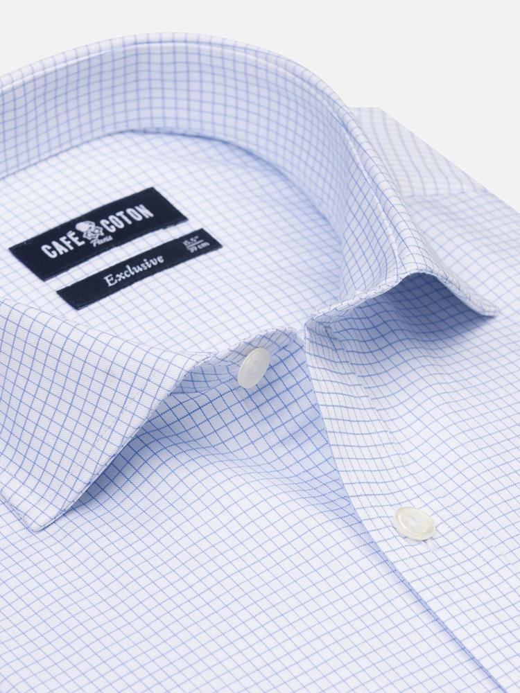Gill sky blue checked slim fit shirt - Extra long sleeves