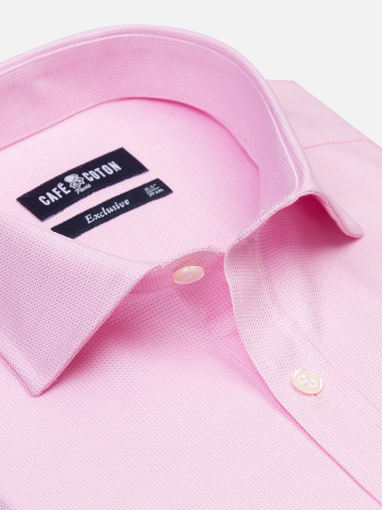Pink braided slim fit shirt - Extra long sleeves