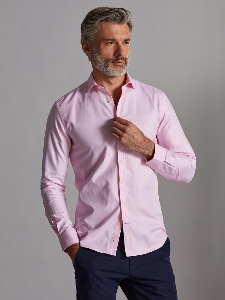 Pink braided slim fit shirt - Extra long sleeves