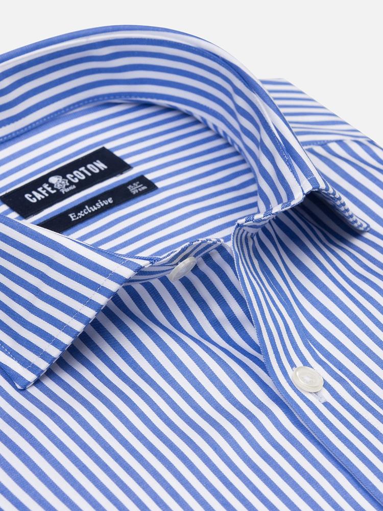 Nick blue striped slim fit shirt - Extra long sleeves