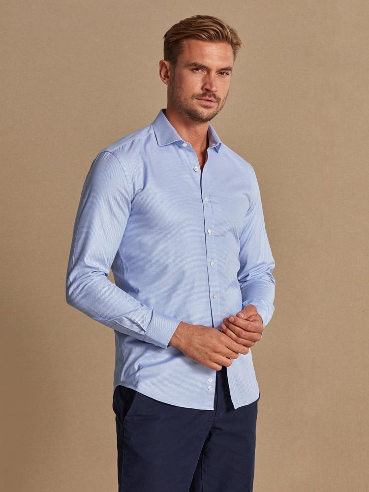 Percy sky blue twill organic slim fit shirt