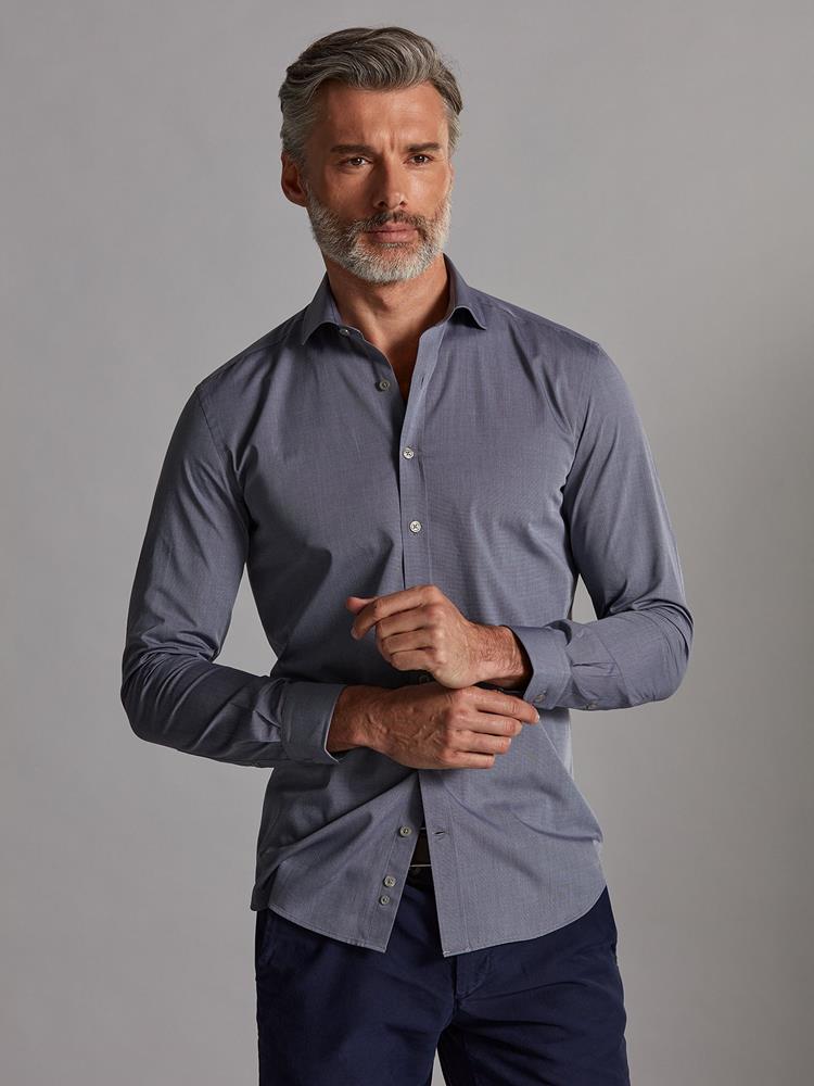 Grey threadbare slim fit shirt - Small collar