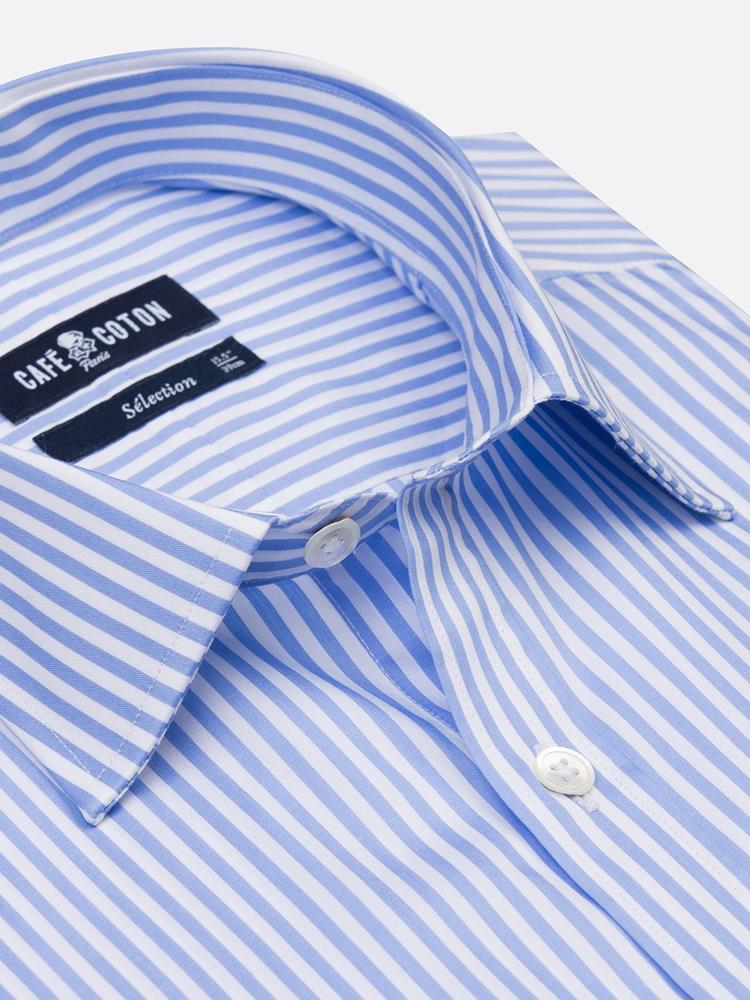 Sully sky blue striped slim fit shirt
