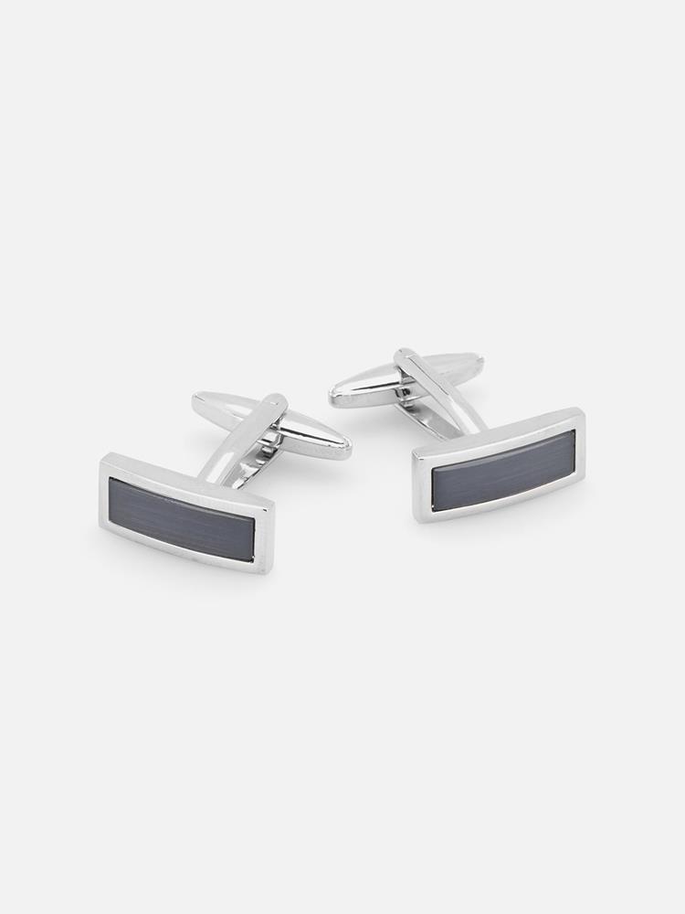 Grey rectangle cufflinks