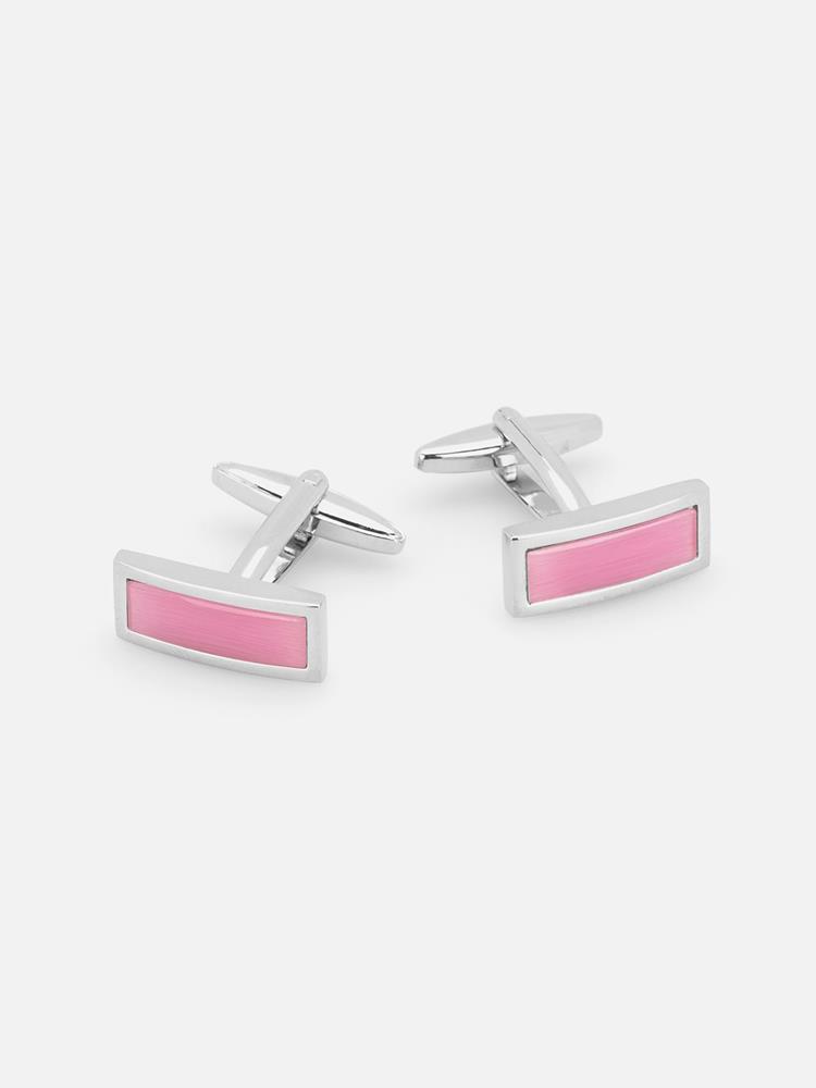 Pink rectangle cufflinks