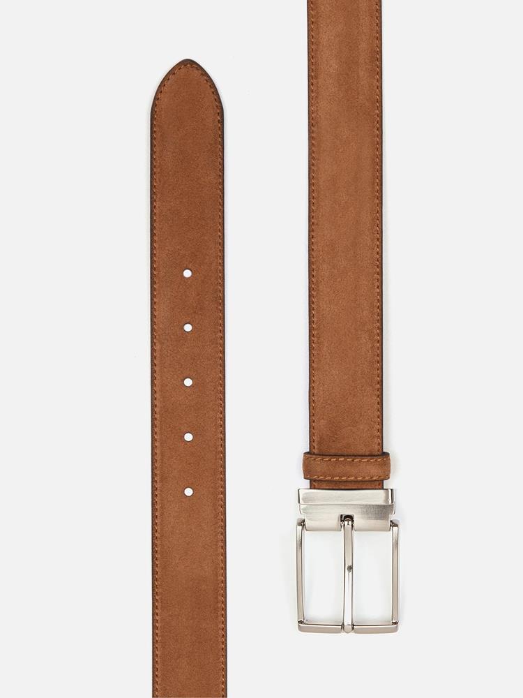 Brown suede leather belt