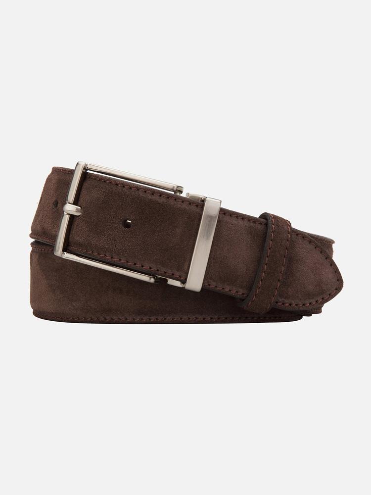 Chocolate brown suede leather belt