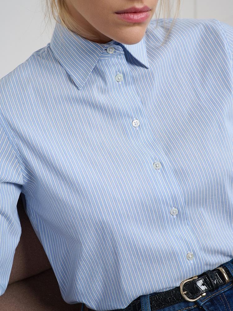 Albane sky blue striped shirt
