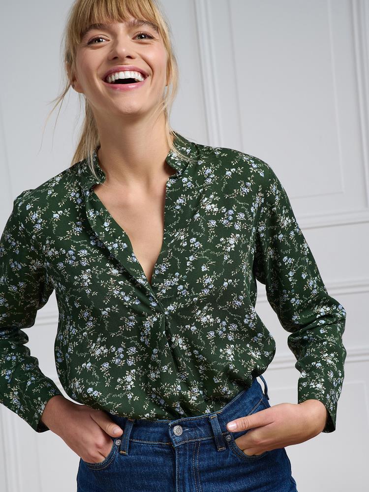 Paloma khaki shirt with floral print
