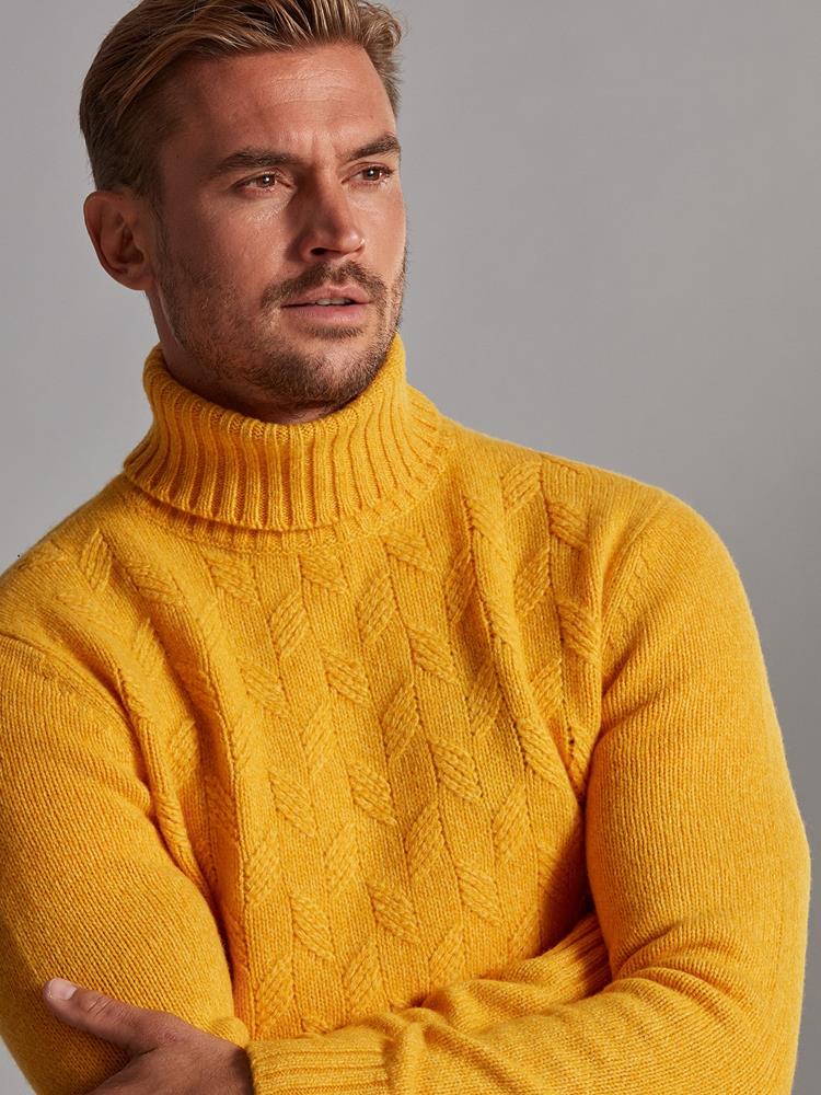 Bolton structured turtleneck in saffron lambswool