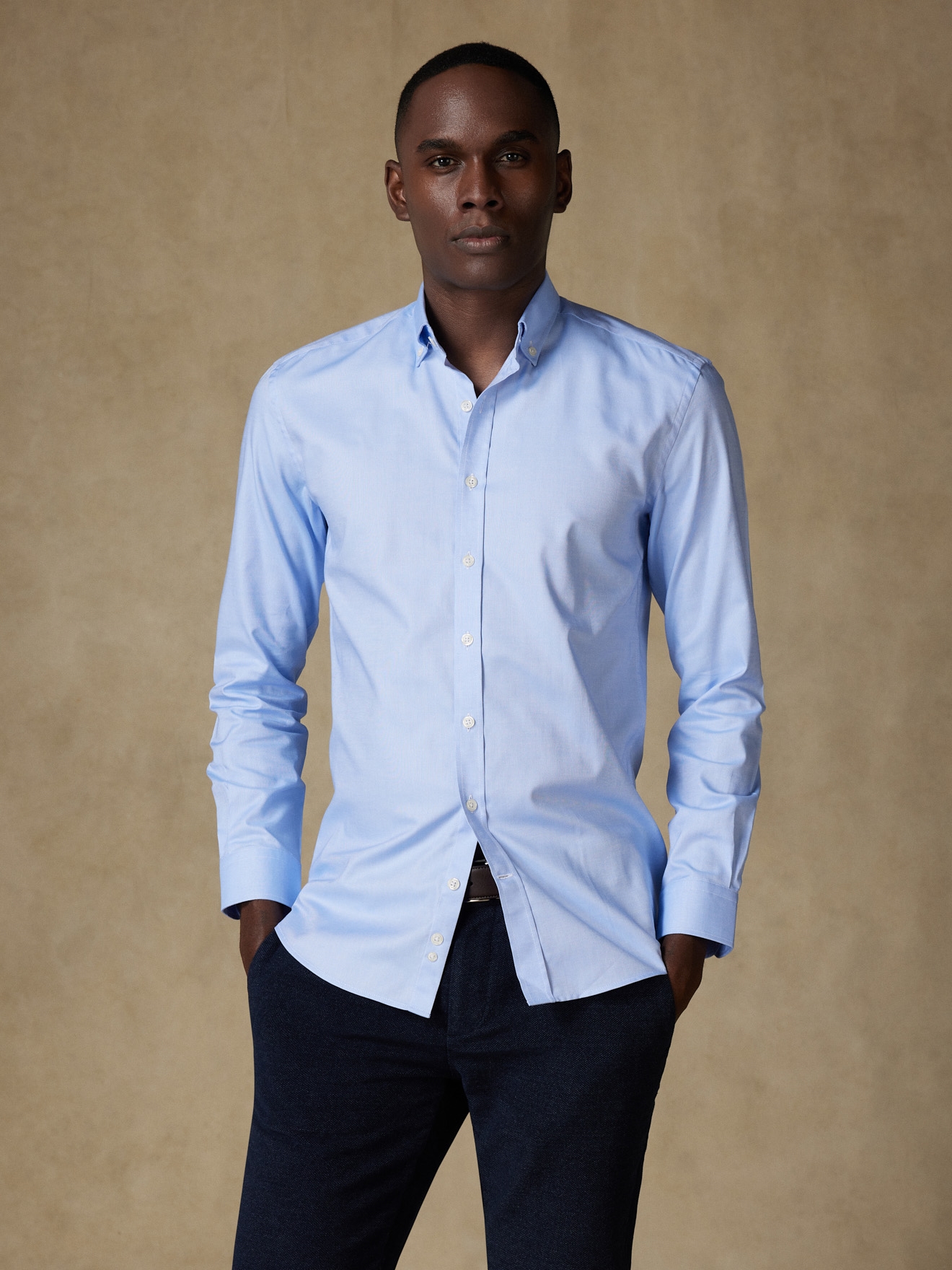 Sky oxford slim fit shirt - Button down collar