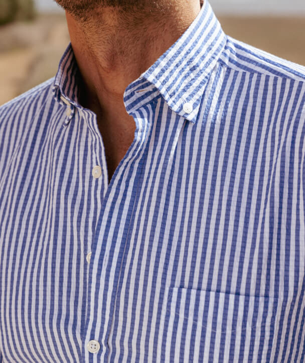 Discover the elegant comfort of Seersucker with CAFÉ COTON Shirts