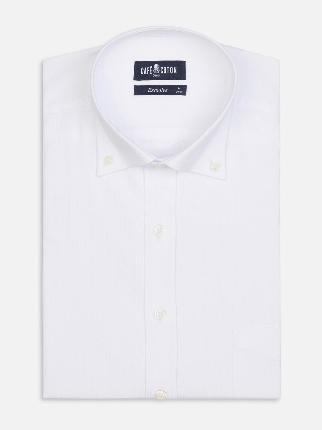 Hemd Aaron im weißen Piqué - Button down kragen