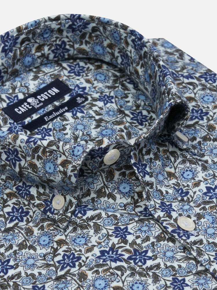 Agnel shirt met bloemenprint - Button-down kraag