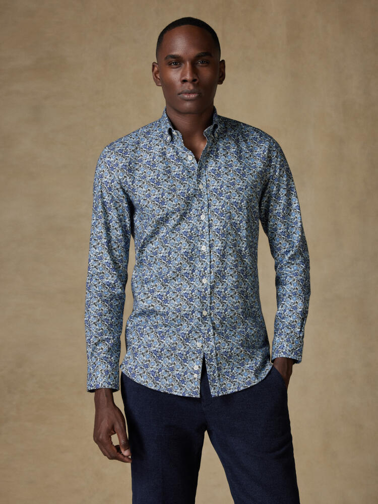 Agnel shirt met bloemenprint - Button-down kraag