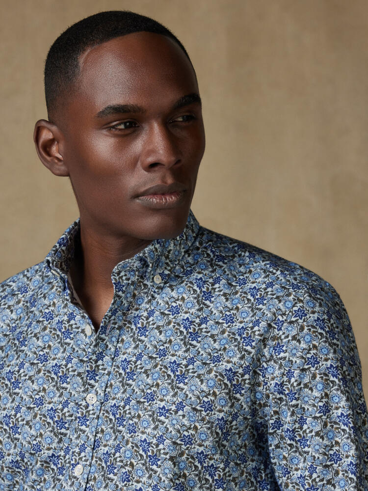 Agnel shirt met bloemenprint - Button-down kraag