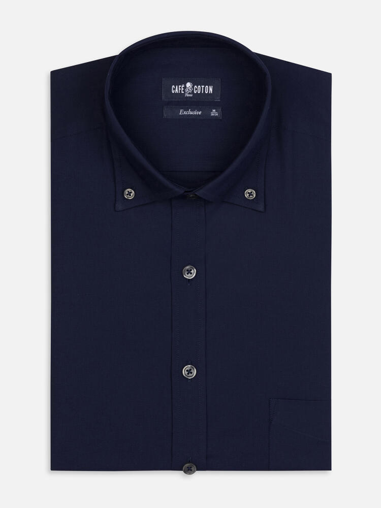 Chemise Alban marine- Col Boutonné