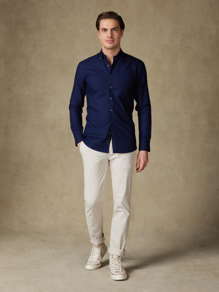 Alban marineblauw overhemd - Button-down kraag