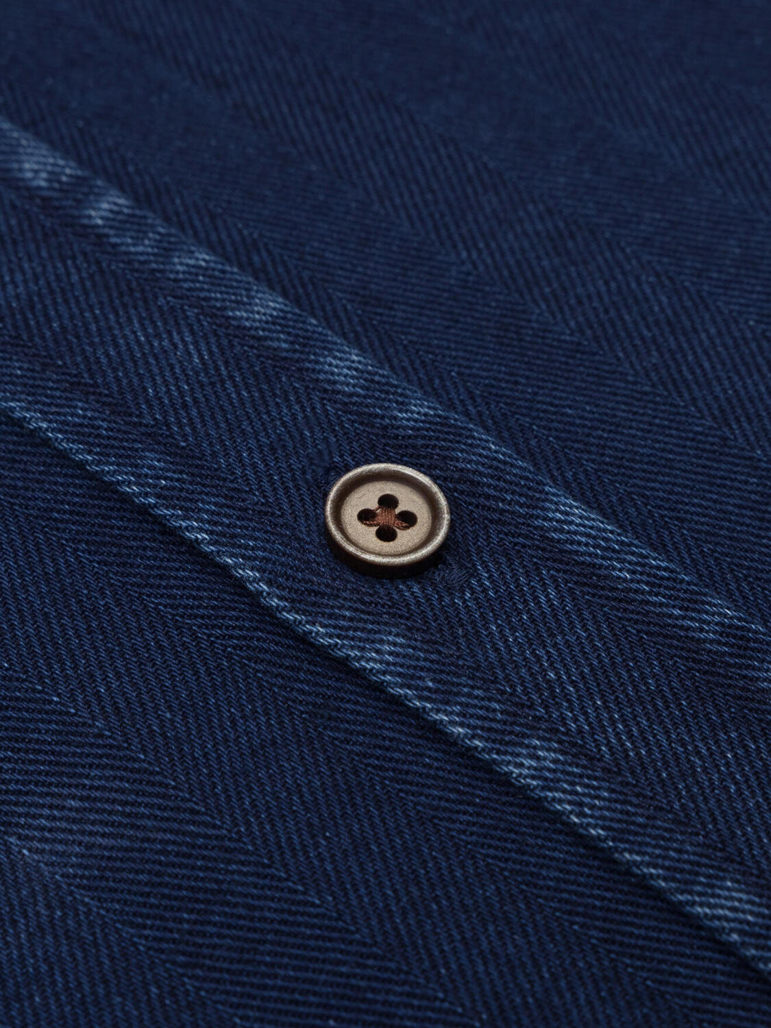 Overhemd Albro in chevron indigo - Button-down kraag
