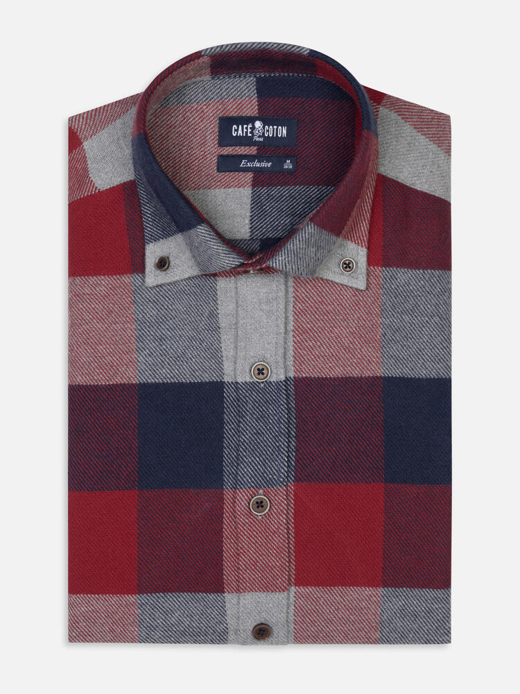 Chemise Alec en flanelle à motif tartan - Col Boutonné