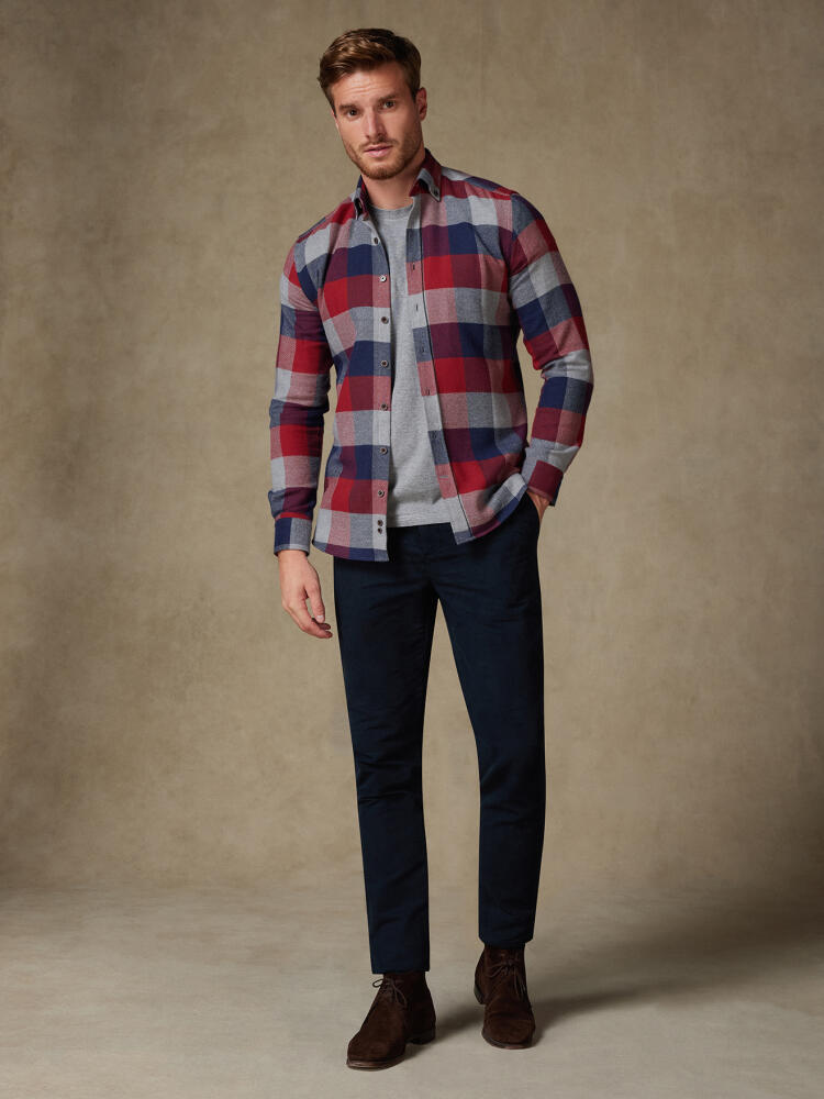 Chemise Alec en flanelle à motif tartan - Col Boutonné