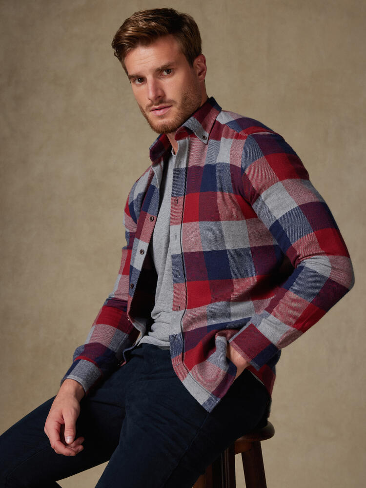 Chemise Alec en flanelle à motif tartan - Col Boutonné