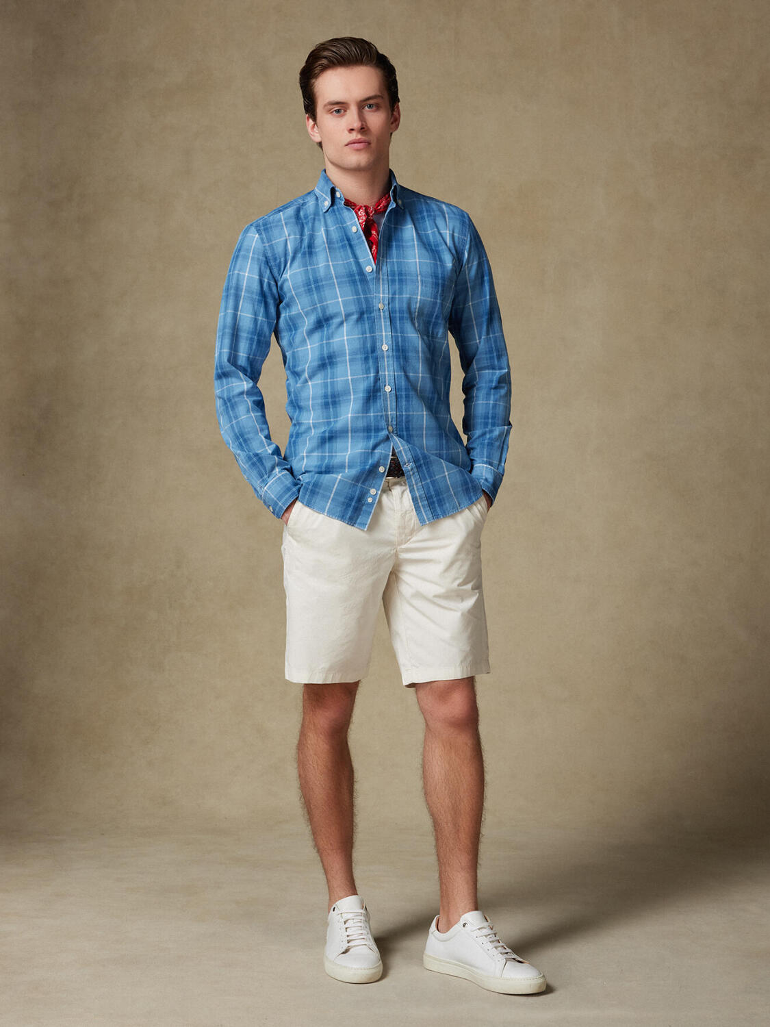 Alfy shirt with tartan pattern   - Button down collar