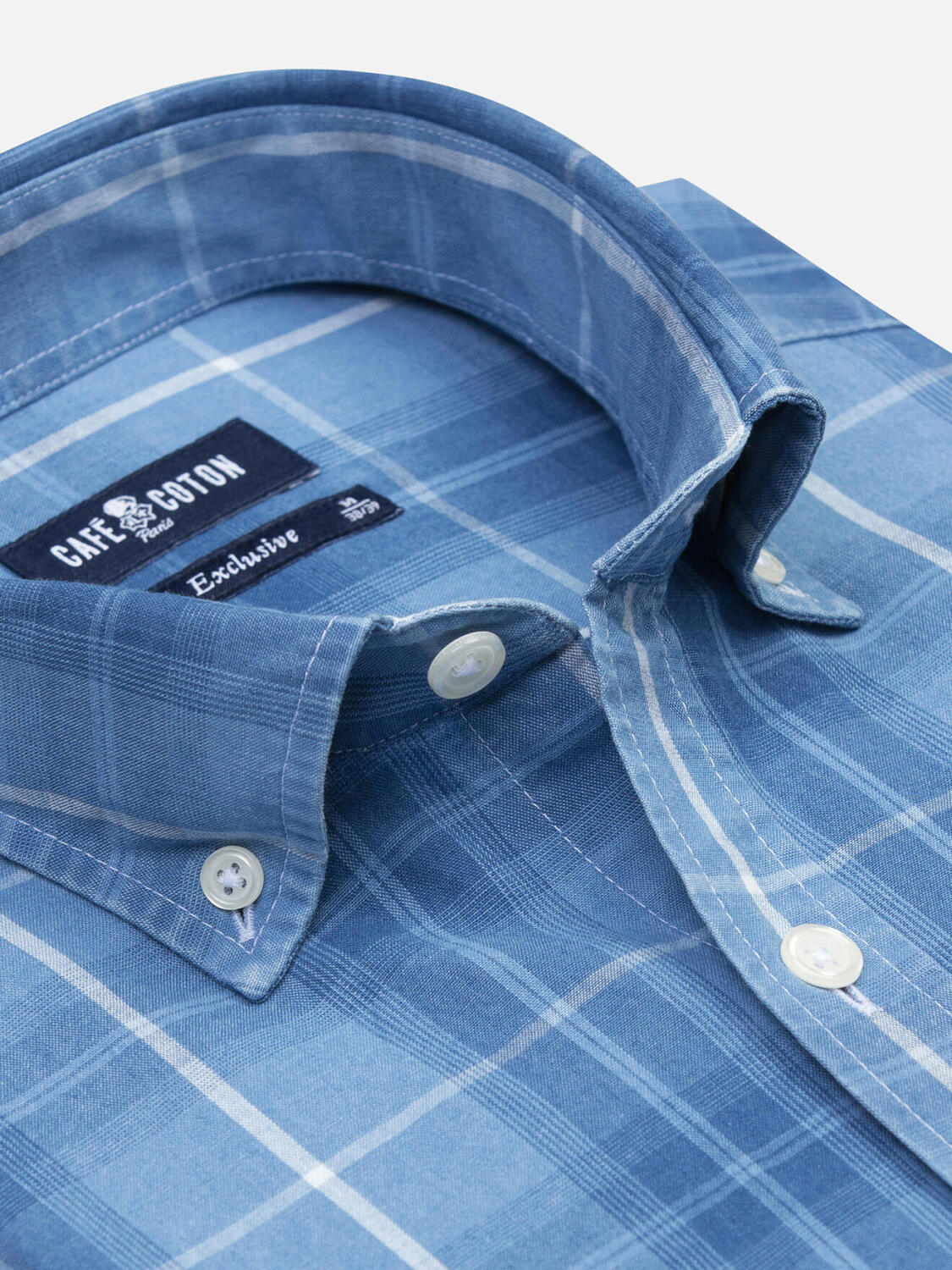 Alfy shirt with tartan pattern   - Button down collar