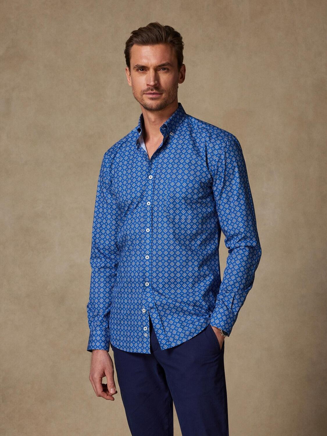 Hemd Alvin mit Ethno-Print - Button-Down-Kragen