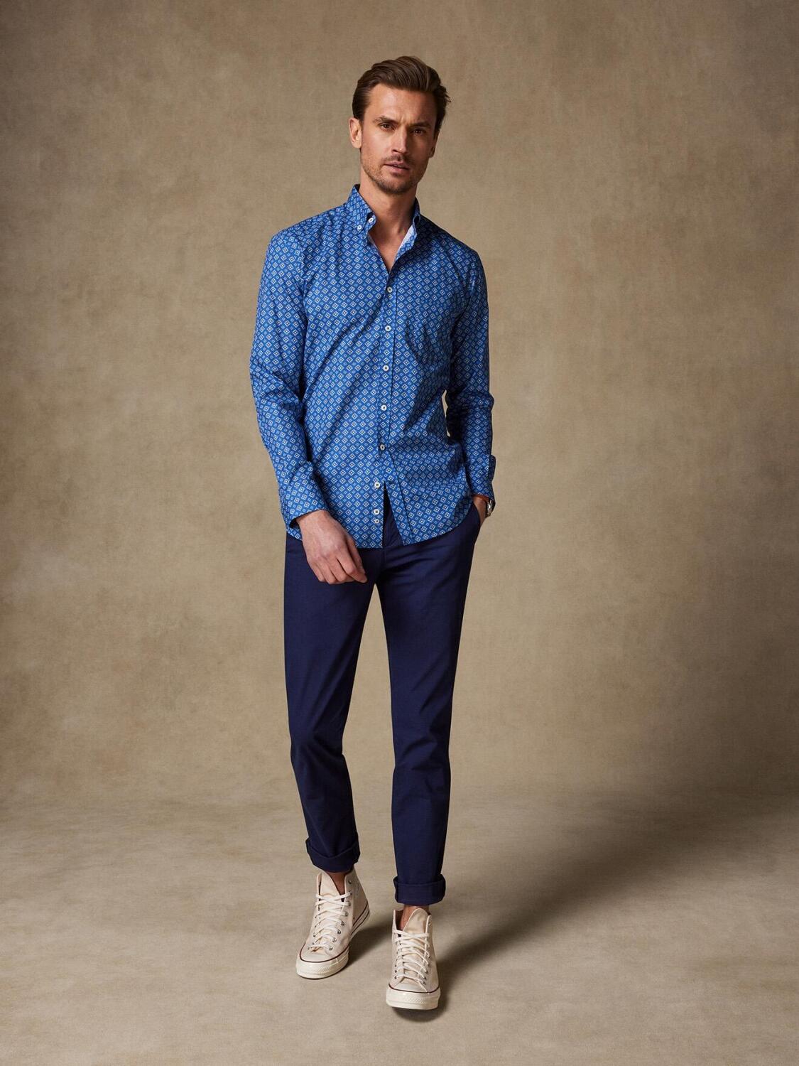 Hemd Alvin mit Ethno-Print - Button-Down-Kragen