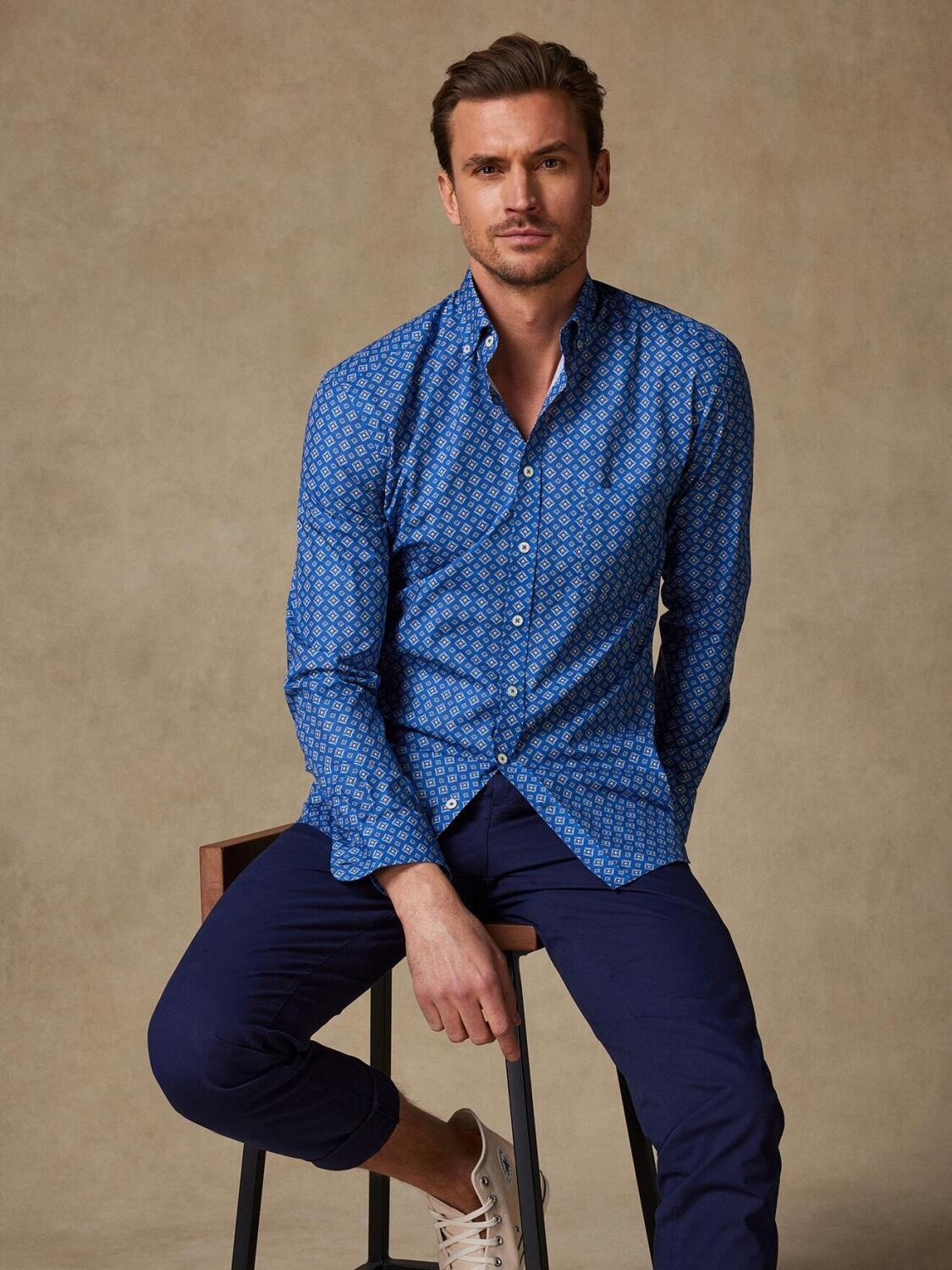 Hemd Alvin mit Ethno-Print - Button-Down-Kragen