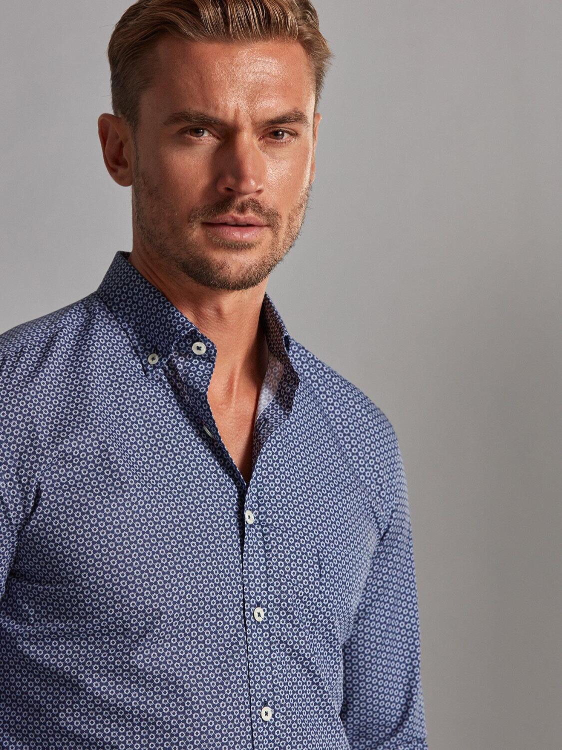 Alvin shirt with printed pattern - Button-down collar