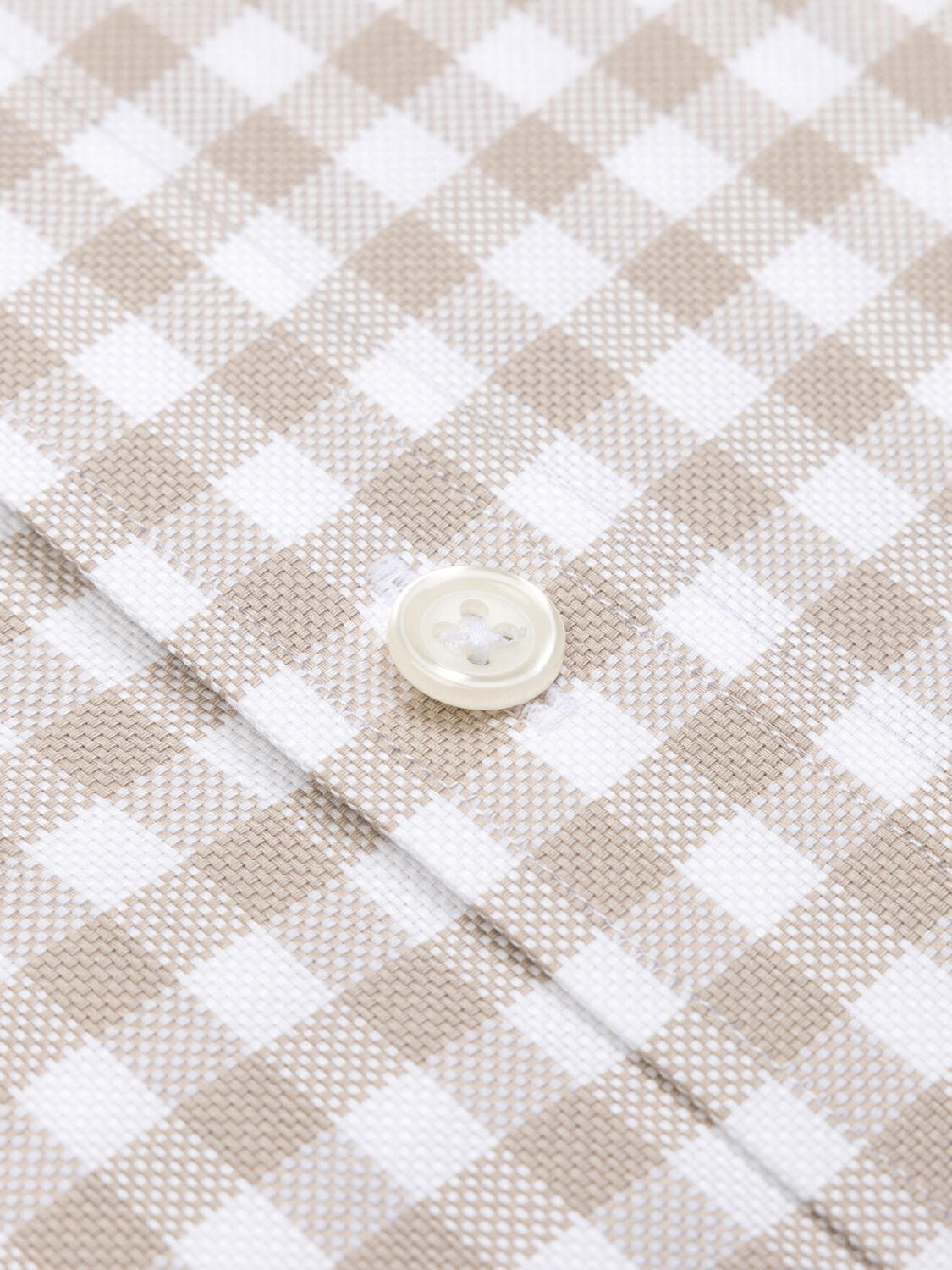 Buton down collar Ash check shirt - Off-white