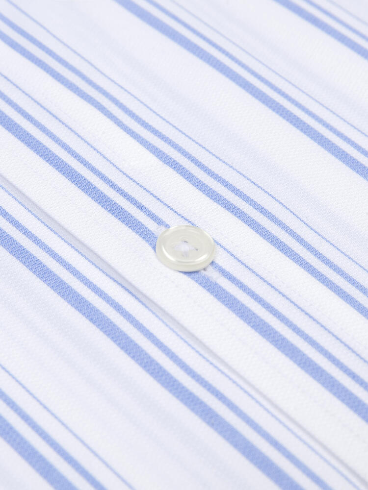 Aurel shirt with sky blue stripes   - Button down collar