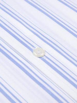 Aurel shirt with sky blue stripes   - Button down collar