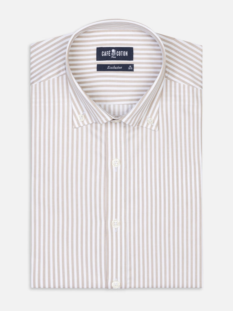 Baillee grey stripes shirt - Buttoned down collar