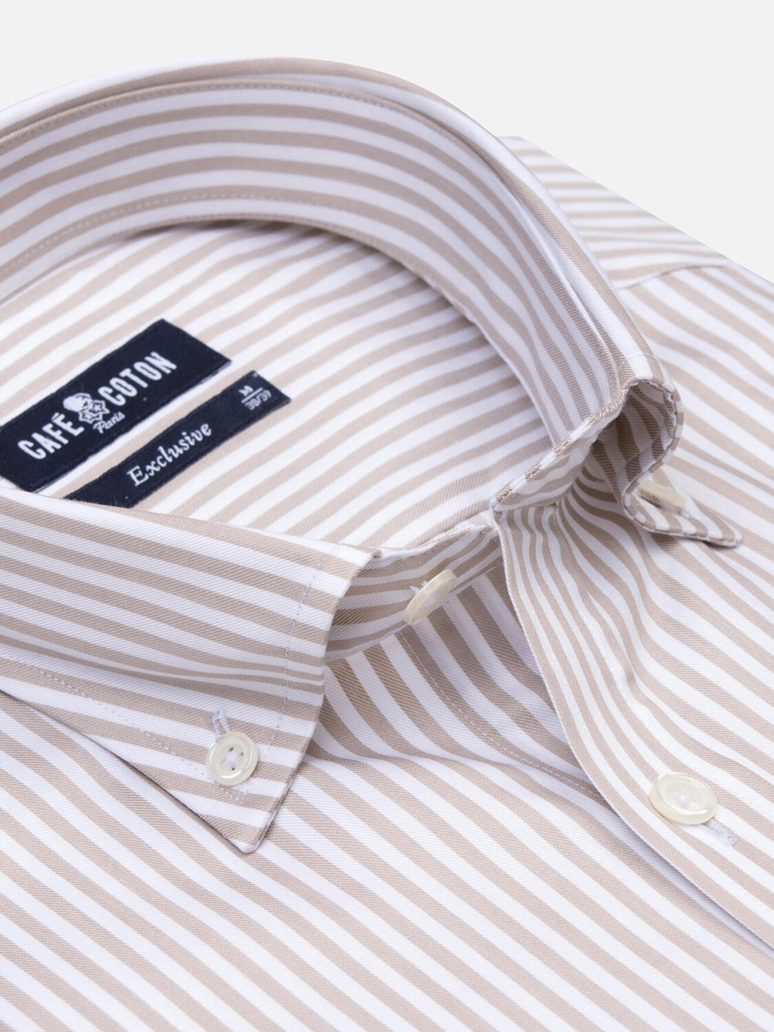 Baillee grijs gestreept overhemd - Button down Kraag