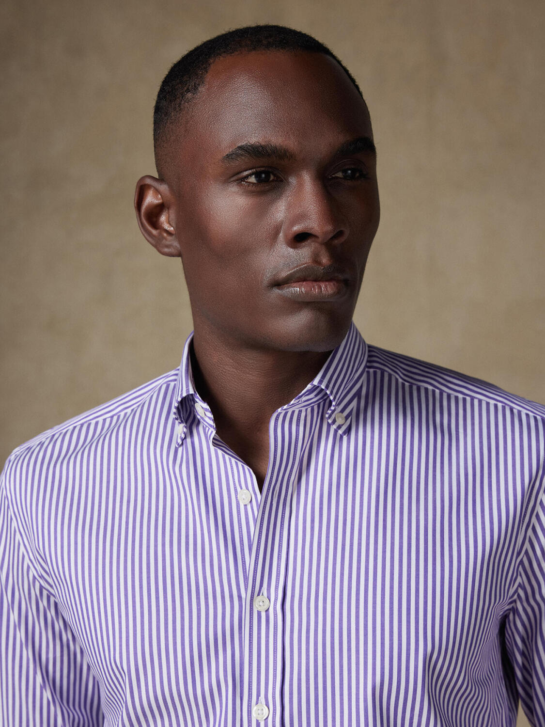 Baillee lila gestreiftes Hemd - Button down Kragen