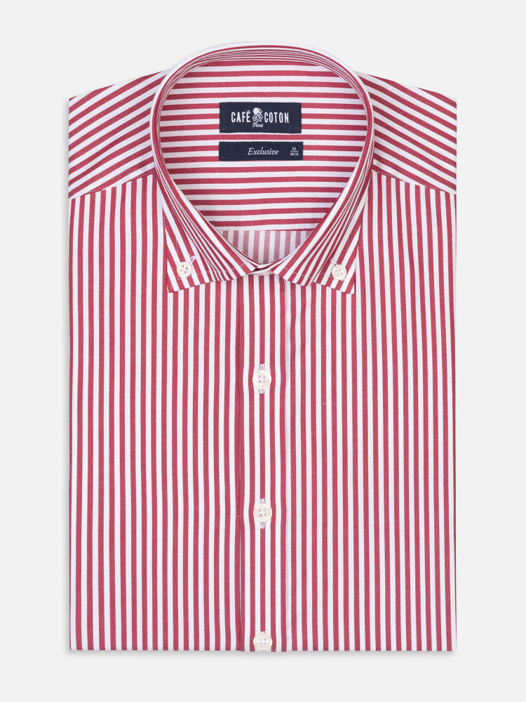 Baillee red stripes shirt - Buttoned down collar