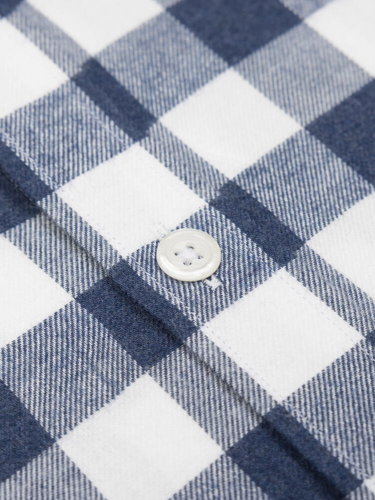 Barkley navy check flannel shirt - Button down collar