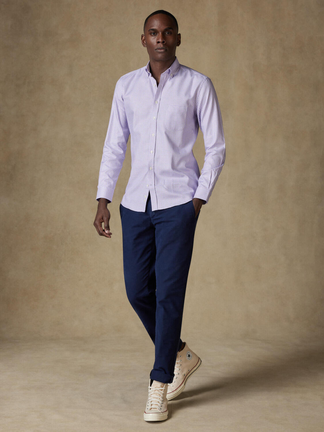 Barney parma geruit overhemd - Button-down kraag