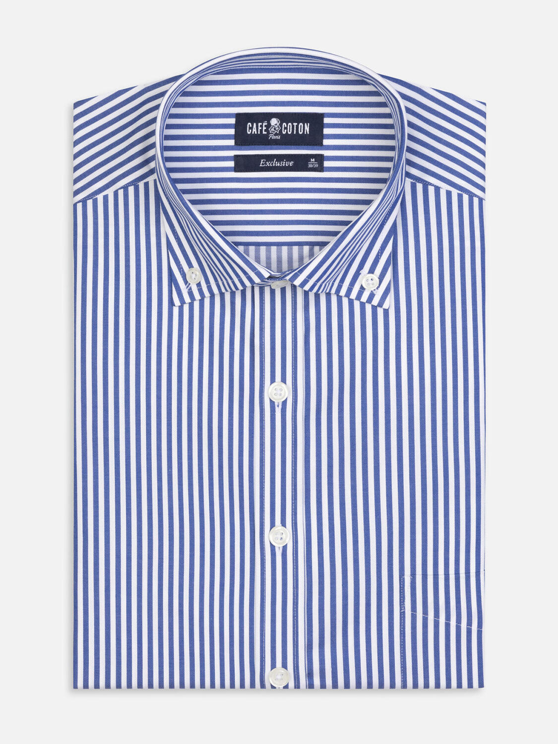 Camicia Barry a righe blu scuro - Con buttoncini