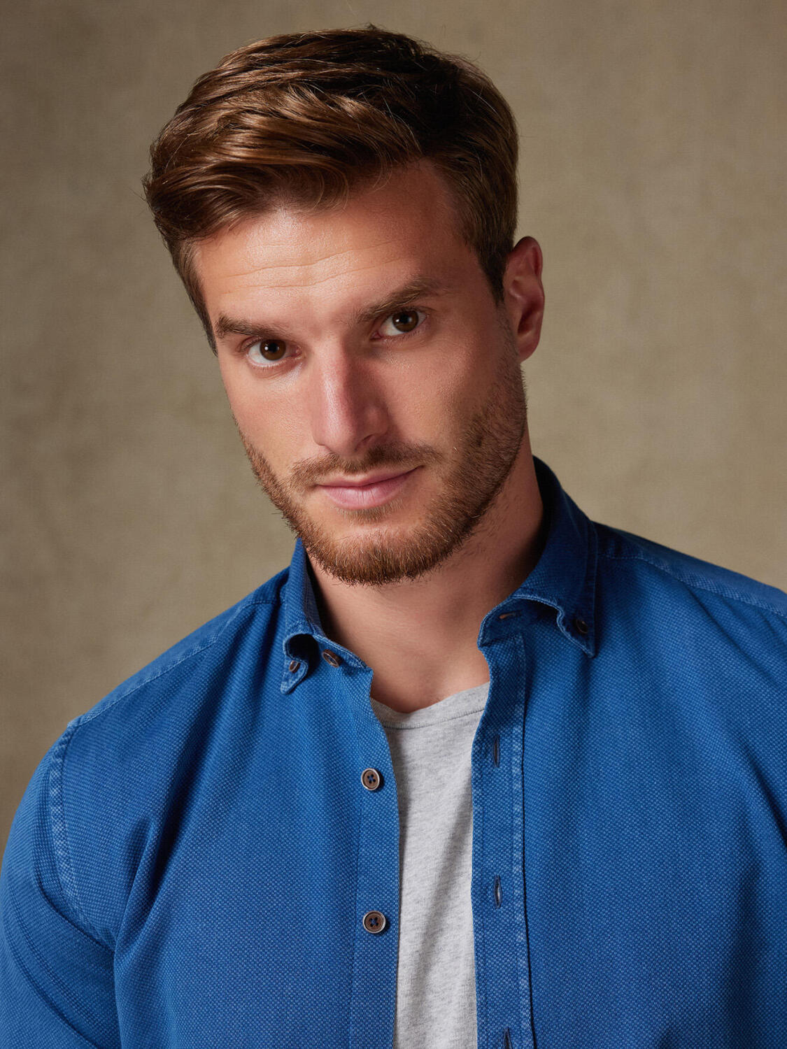 Camicia Basil indaco - Con bottoni