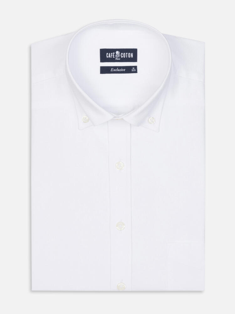 Chemise Bayers texturée blanche - Col Boutonné