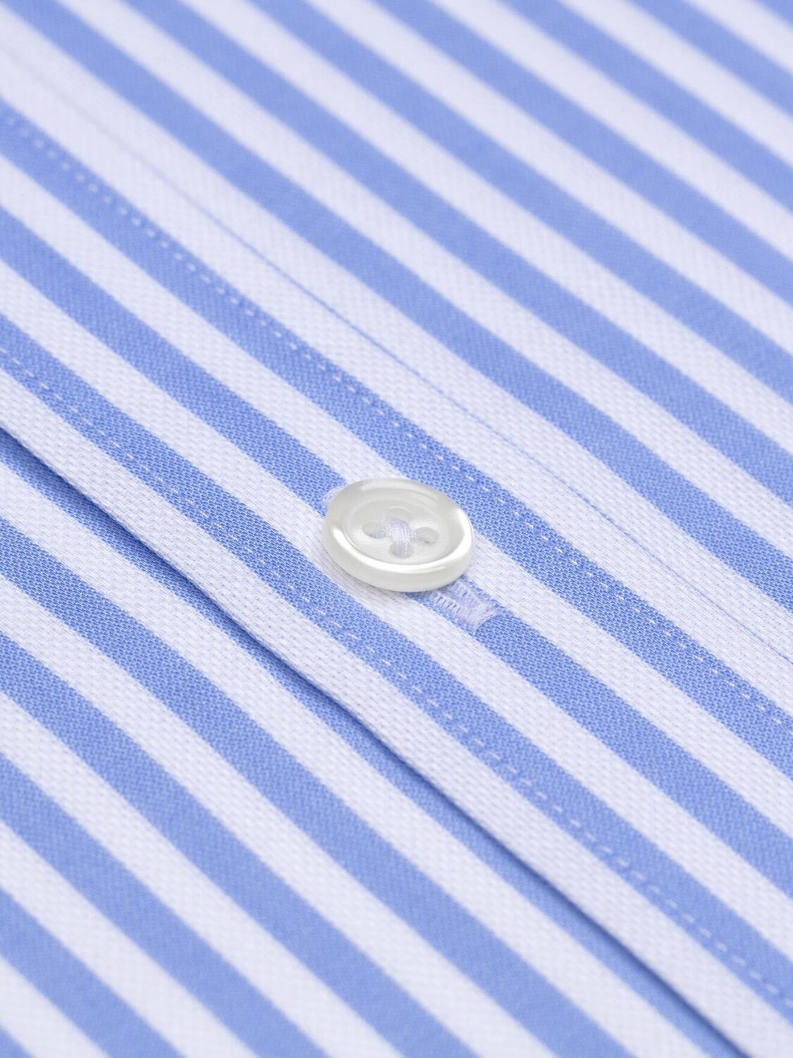 Camicia a righe celesti Benjy - Collo abbottonato