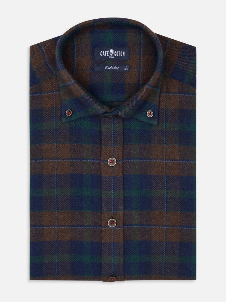 Chemise Berney à motif tartan - Col Boutonné